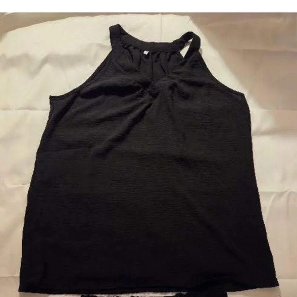 Black Halter Tank Top and Drawstring Shorts Two Piece Set Size S
